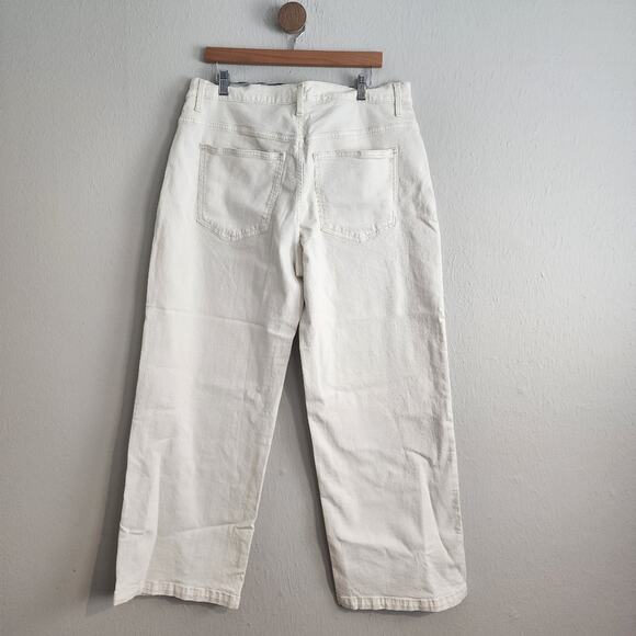 NEW Madewell The Perfect Vintage Wide Leg High Waisted Jean Patch Pocket Ecru - Picture 6 of 10